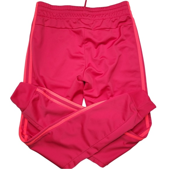 Adidas track pants reddish neon pink semi fitted athletic workout joggers - Picture 3 of 8